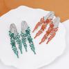 Luxury Colored Gem Tassel Earrings: High-End Diamond Long Dangle Earrings for Evening Gowns