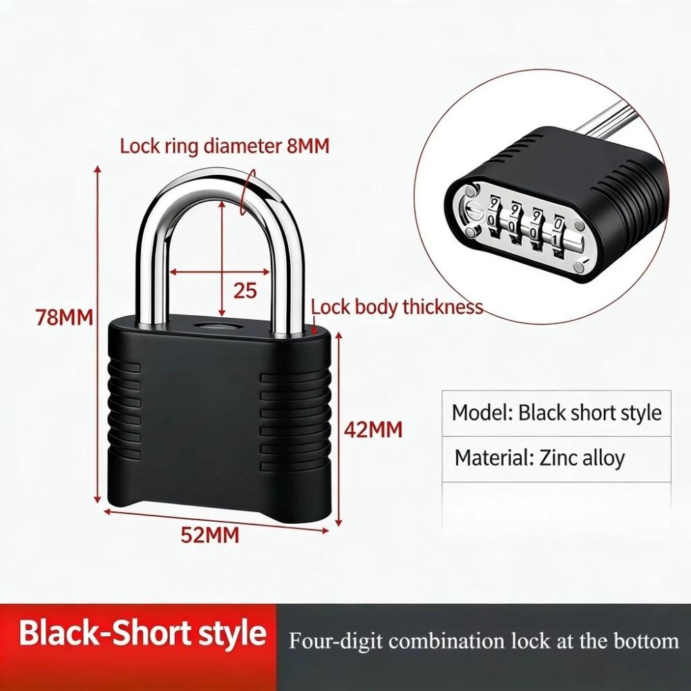 4 Digit Code Keyed Padlock Anti-theft Travel Suitcase Lock  Locker, Gym,Home Office