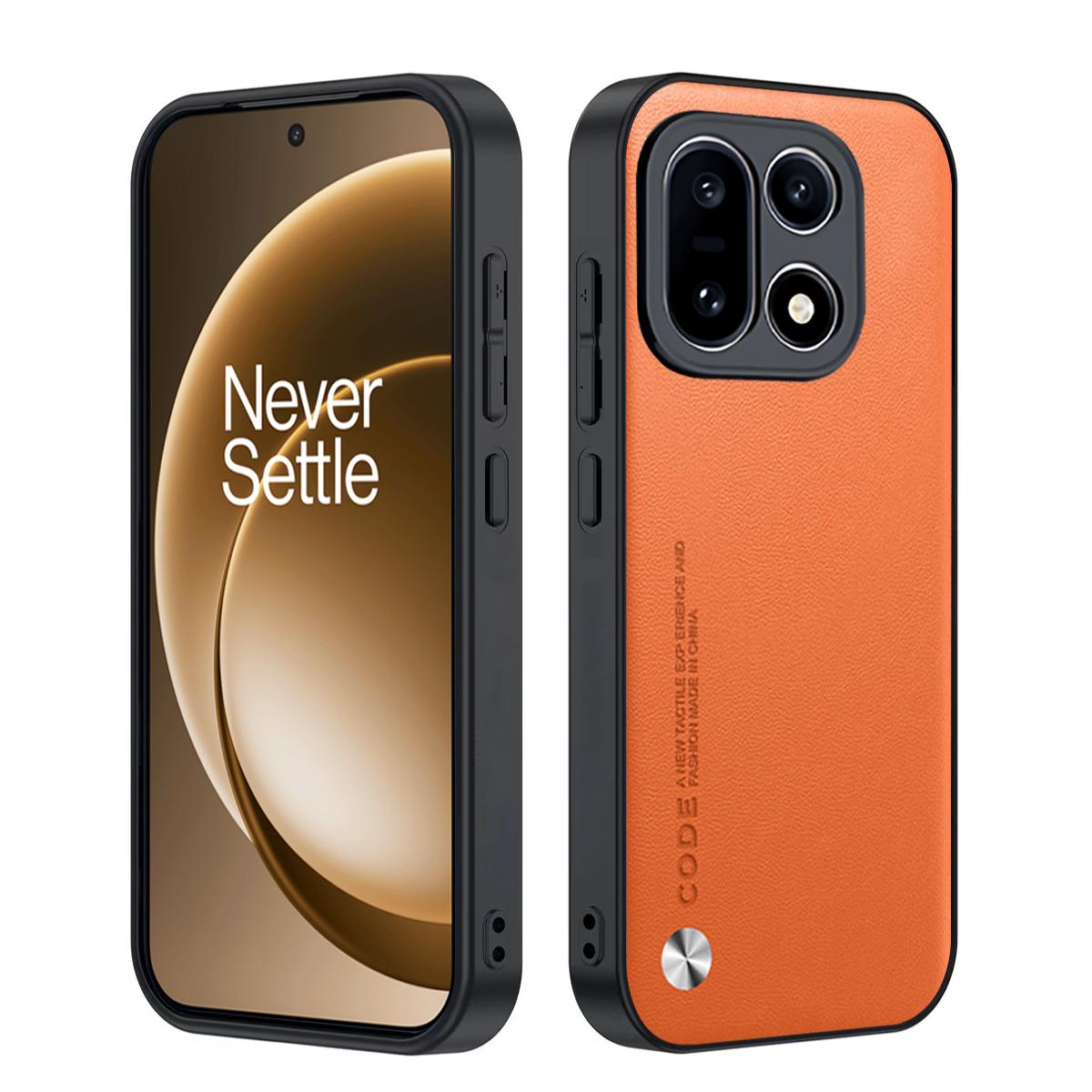 

Чохол для Oneplus 15 13 13R 13T 12 11 Розкішна текстура волокна PU-шкіра Повний захист Протиударний Чохол для телефону Capa Funda for Oneplus 15 помаранчевий