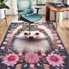 Autumnal Hedgehog Family Office Rug Chair Mat, Entryway Carpet, Suitable for Front Door, Bedroom, Living Room, Desk, Holiday Gift