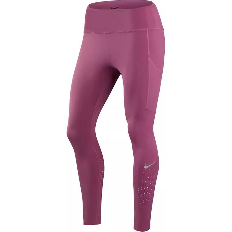 Nike Power Epic Lux Dri-Fit Breathable Quick-Dry Running Tights Women Bottoms Light-Bordeaux CN8042-507