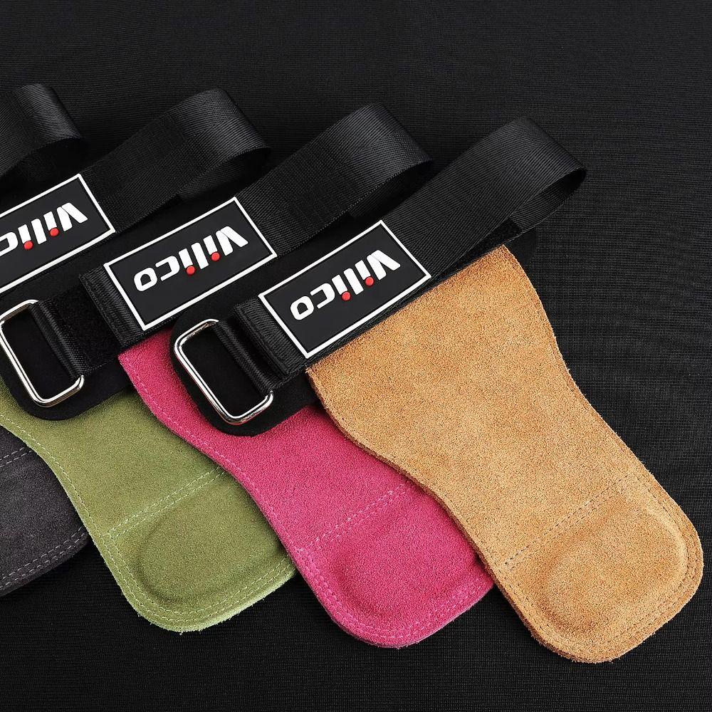1 Pair Wear-resistant Cowhide Gym Gloves Adjustable Weightlifting Wrist Wraps  Weightlifting