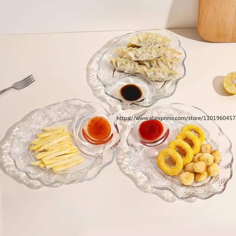 

2 шт. тарелки для пельменей в форме листьев Прозрачные бытовые Дим сам Закуска Фрукты