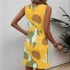 Robe d'été décontractée à fleurs pour femme, col rond, sans manches