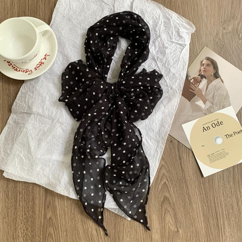 Fashion Thin Polka Dot Long Ribbon Scarf Shawl Elegant Neck Protection Neckerchief Narrow Tie Neck Scarf Costume Accessories