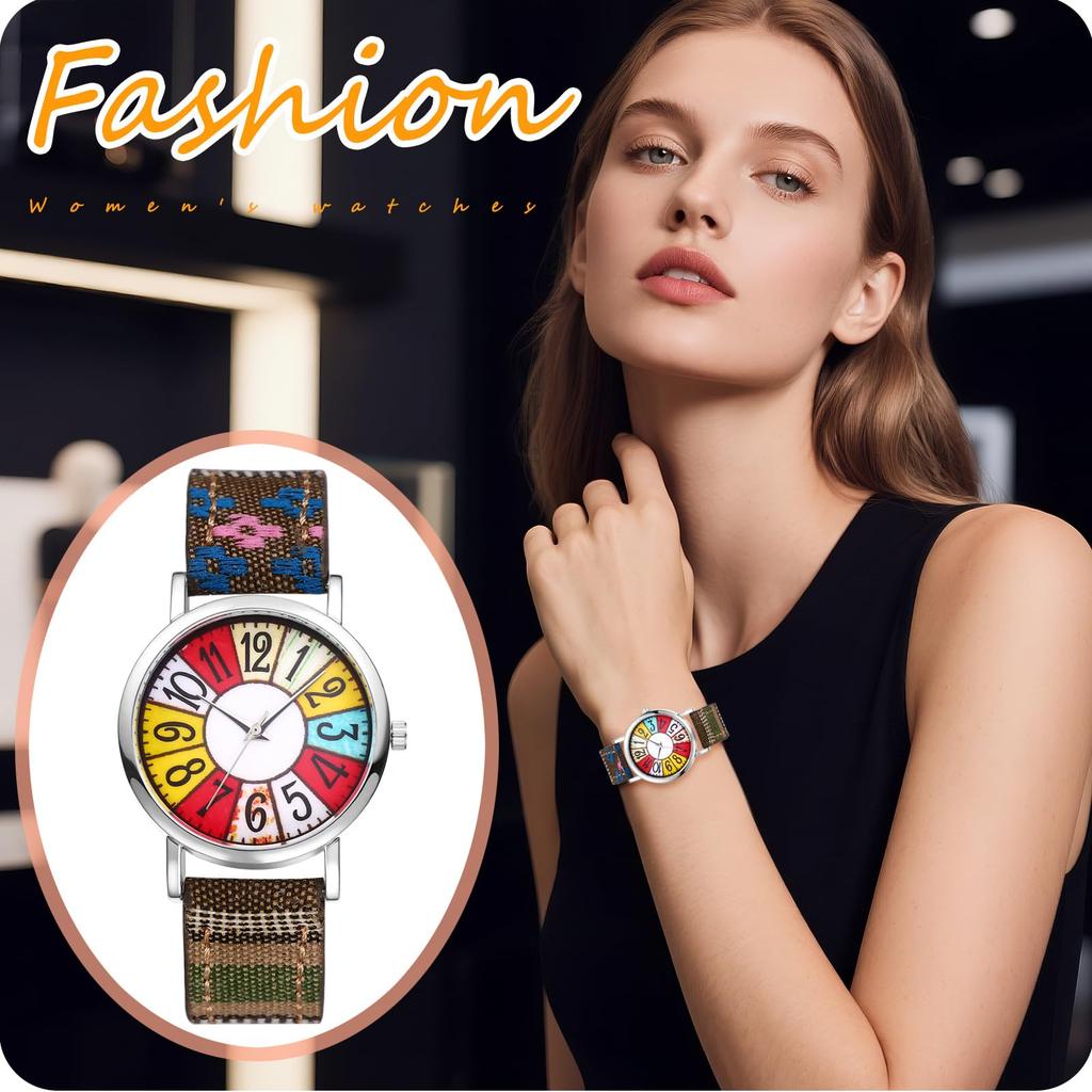 Bohemian Watch with Genuine Leather Antique Analog Waterproof Quartz Cute Fashion Watch for Women Perfect Gift for Day Women's Strap, Design Display,