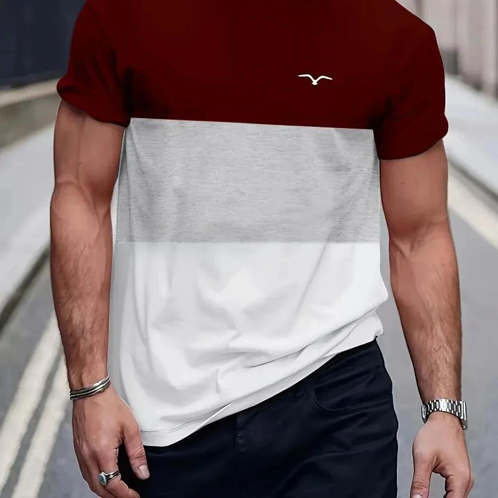 T-shirt Décontracté pour Homme Imprimé 3D à Rayures T-shirt Homme Manches Courtes Oversize Été Pull Simple Mode Atmosphérique T-shirt Simple