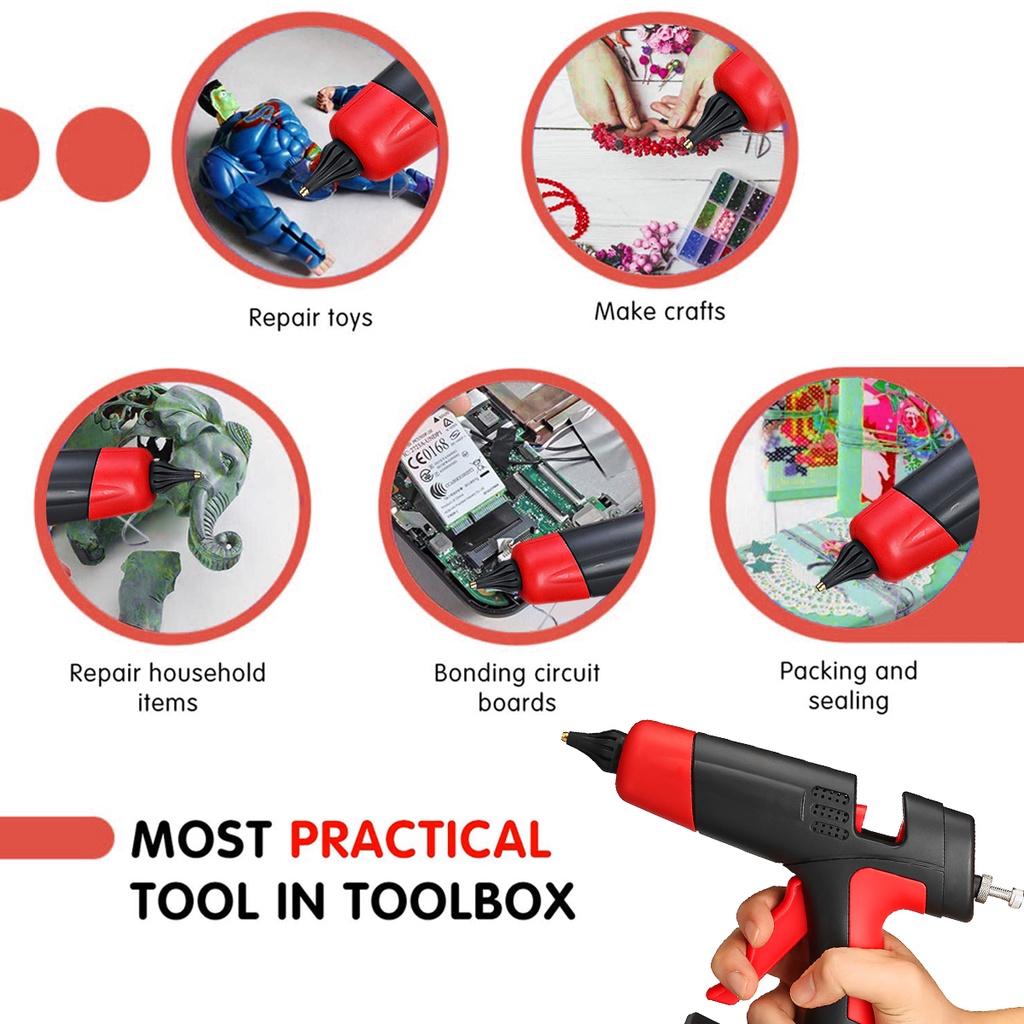 21V Hot Melt Cordless Glue Guns 1000W Rechargeable 1/2 Li-ion Battery Copper Nozzle DIY Repair Tool For 18V Battery