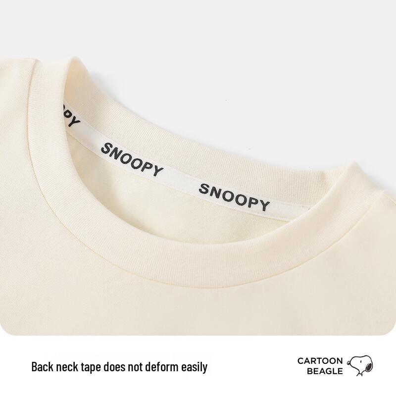 Snoopy Girls' Waist-Cinched Letter Short Sleeve T-Shirt
