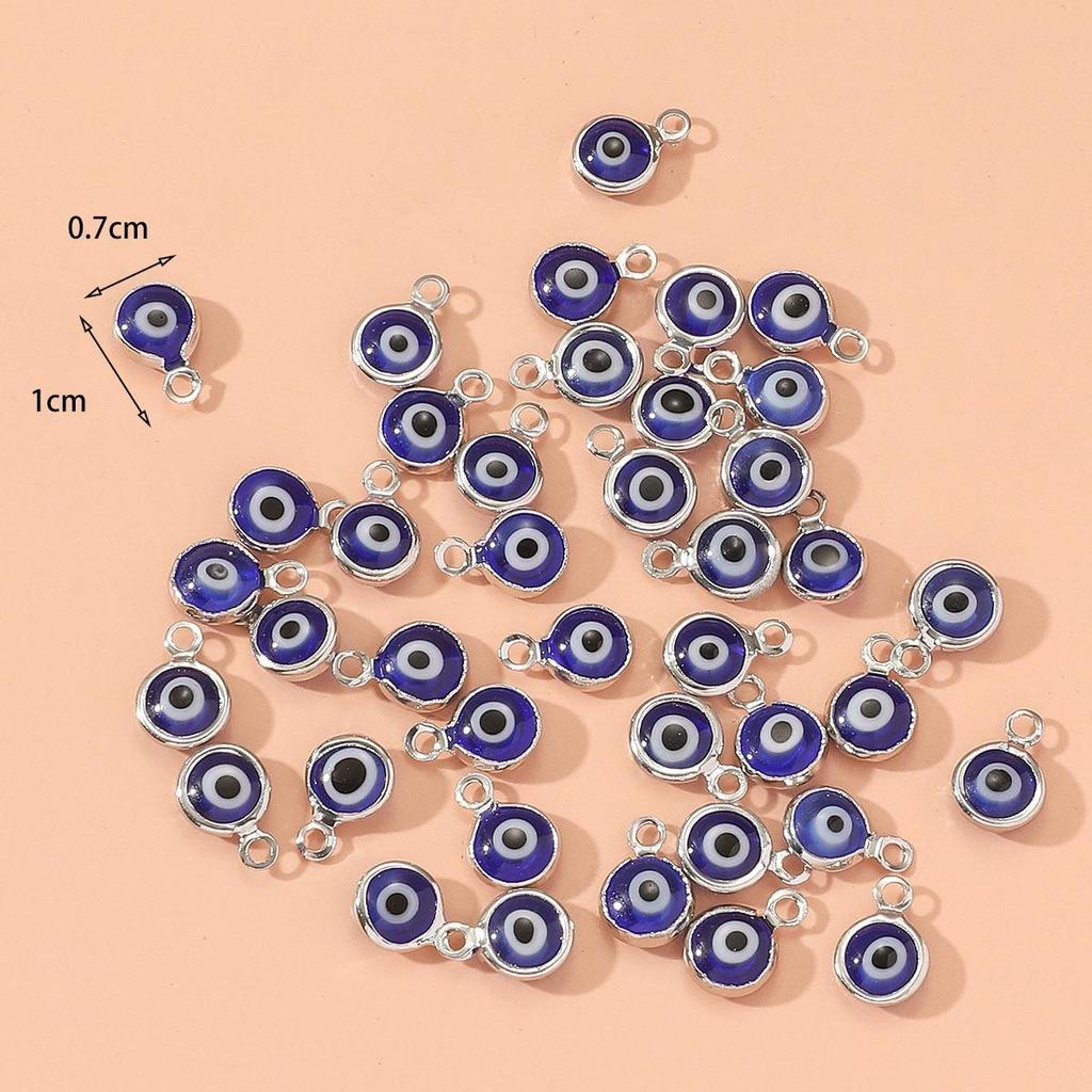 40 blaue türkische Nazar-Anhänger für DIY-Halsketten-, Armband- & Ohrring-Bastelarbeiten