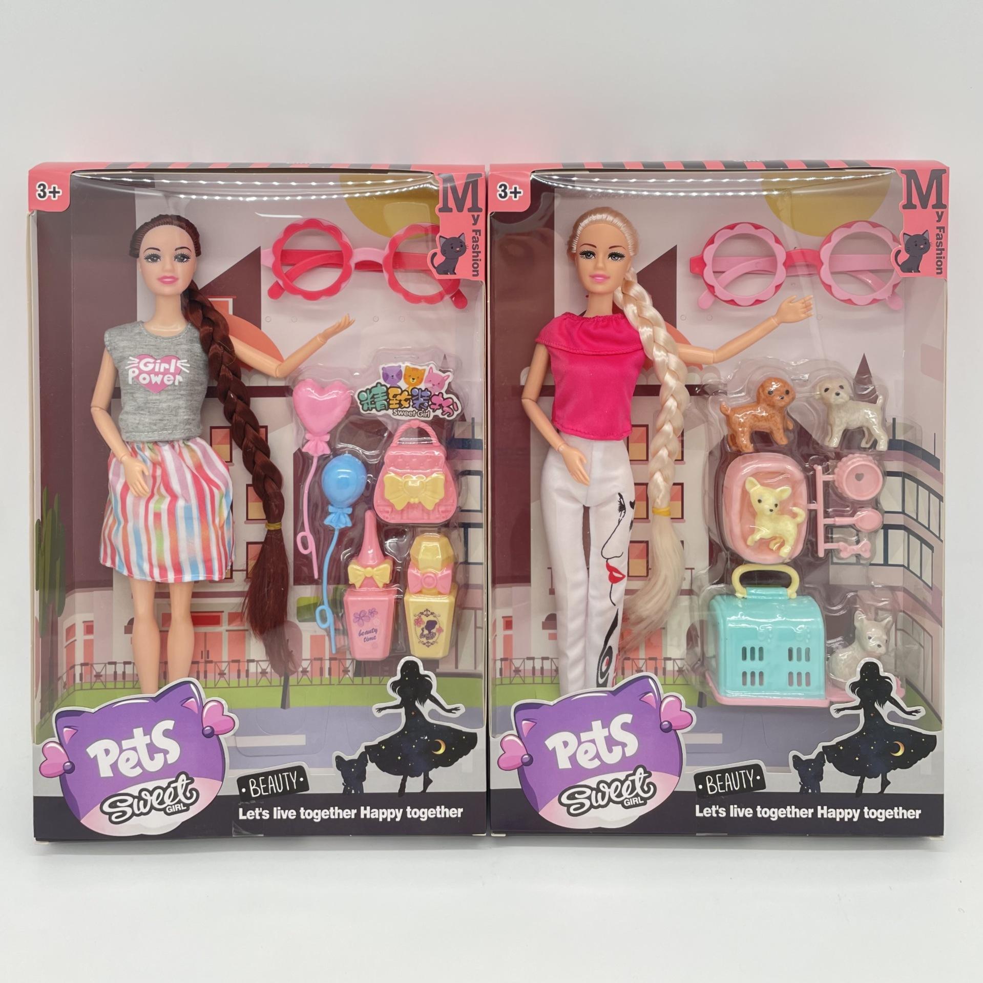 

Cross-border Babi Doll Girl Toy Gift Box Suit Play House Doll Foreign Trade Doll Princess Doll Wholesale сірий/червоний