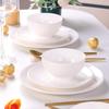 Shanyufu Pure White Ceramic Dinner Plates