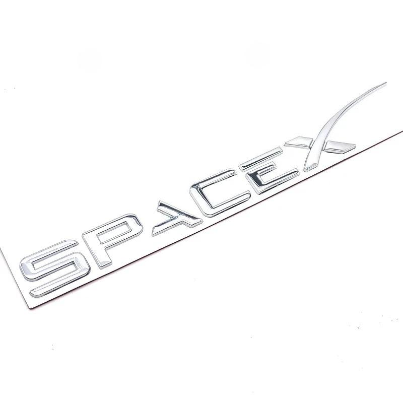 SpaceX Letters Sticker for Tesla Model 3 X Y S Tail Letter Label Emblem Car Accessories Stickers Logo Emblems Zinc Alloy SPACEX