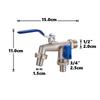 1/2'' 3/4'' Double Head Water Faucet Water Splitter Connector Coupling Adapter Valve Switch Garden Hose Irrigation Tap Joint