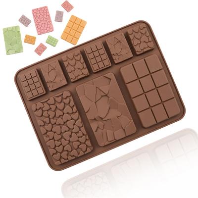 1 Uds. Molde para galletas y gofres con 9 agujeros, herramienta para hornear DIY, molde para Chocolate, rectángulo, multiusos, silicona, antiadherente, molde para Fondant, suministros de cocina