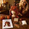Stress Relief Craft Activity Halloween Animal Hood Crochet Kit, Skull Spider Bat Hat DIY Set for Adults Spooky Pumpkin Earflap Kit Teens,