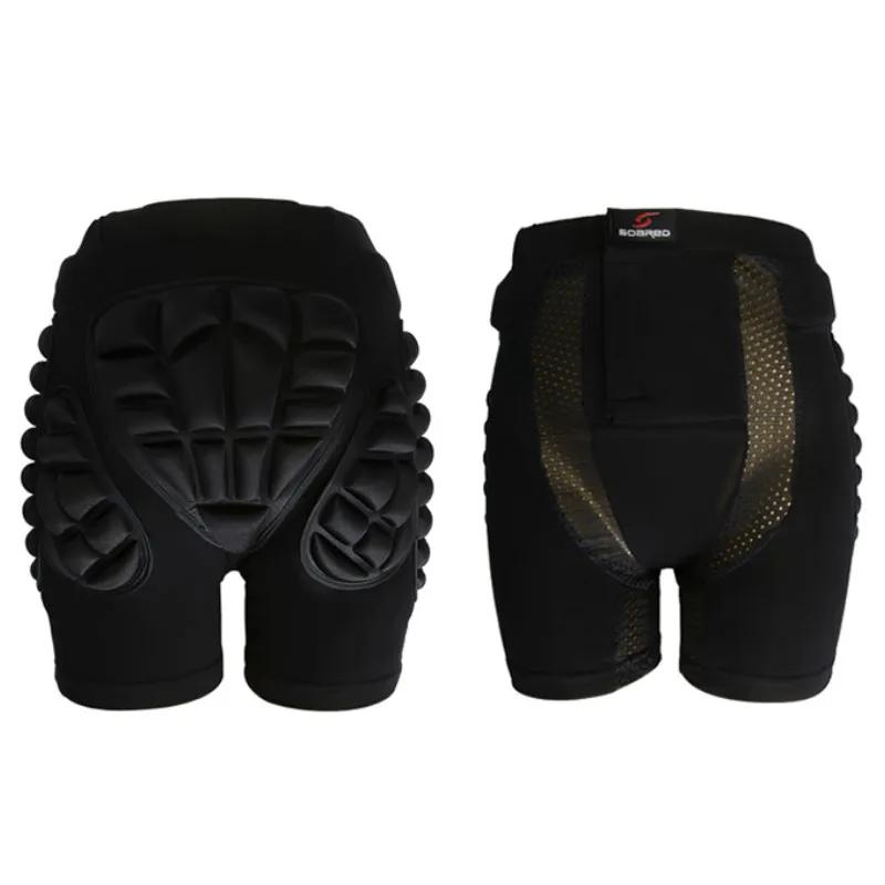 Black Sports Skiing Skating Snowboarding Shorts Hip Protective Bottom Padded for Ski & Roller Skate & Snowboard Hip Protection