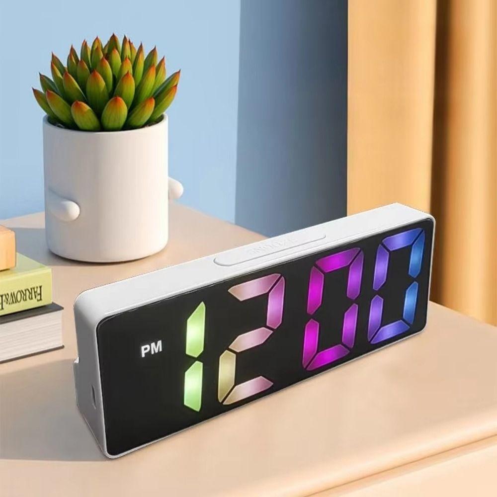 Temperature/Date Display Electronic Table Clock 12/24H Format LED Digital Clock  Bedroom