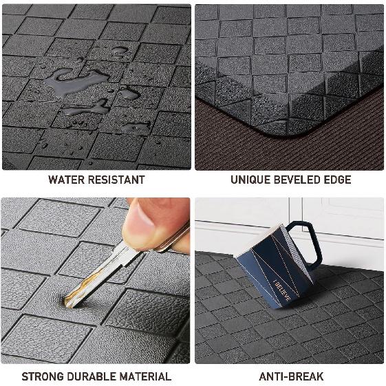 HappyTrends Floor Mat Cushioned Anti-Fatigue ,17.3"x28",Thick Waterproof Non-Slip Mats and Rugs Heavy Duty Ergonomic Comfort Rug for