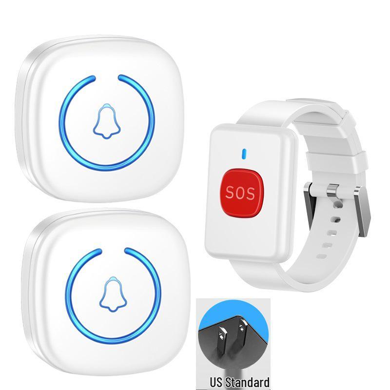 Wireless A6 Doorbell with Emergency Wristband and Lanyard - Long-Range European/American Standard