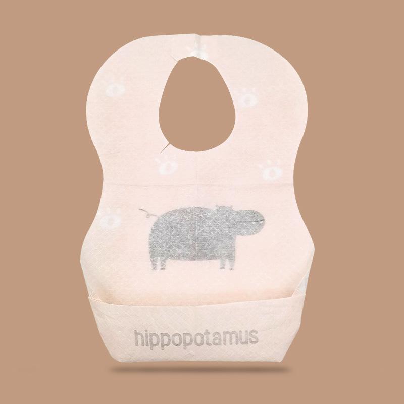 Printed Children's Disposable Rice Pocket Saliva Pocket Bib Saliva Towel Go Out Portable Washable Non-woven Bib