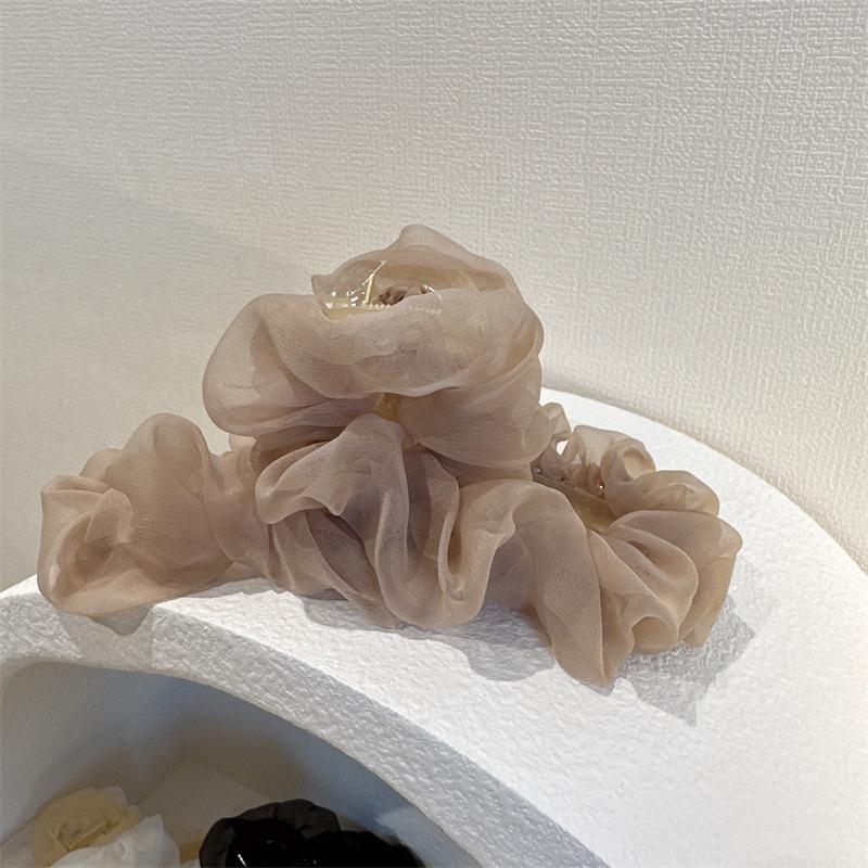 High-End Plissierte Netzstoff Haarspange für Damen, Große Hai-Haarspange für Dutt am Hinterkopf, Haaraccessoires im neuen Stil