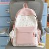 Schoolbag: Japanese-style fresh and sweet color-block backpack, for girls, junior high, high school, and college students, versatile casual backpack