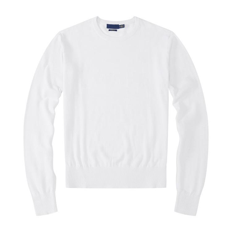 Men's Lambswool Knit Sweater - Autumn/Winter, Round Neck, Solid Color