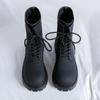 Big Head Martin Boots Men's Thick-soled Height-increasing Locomotive Boots Big Head Carbon Black Derby Boots-R