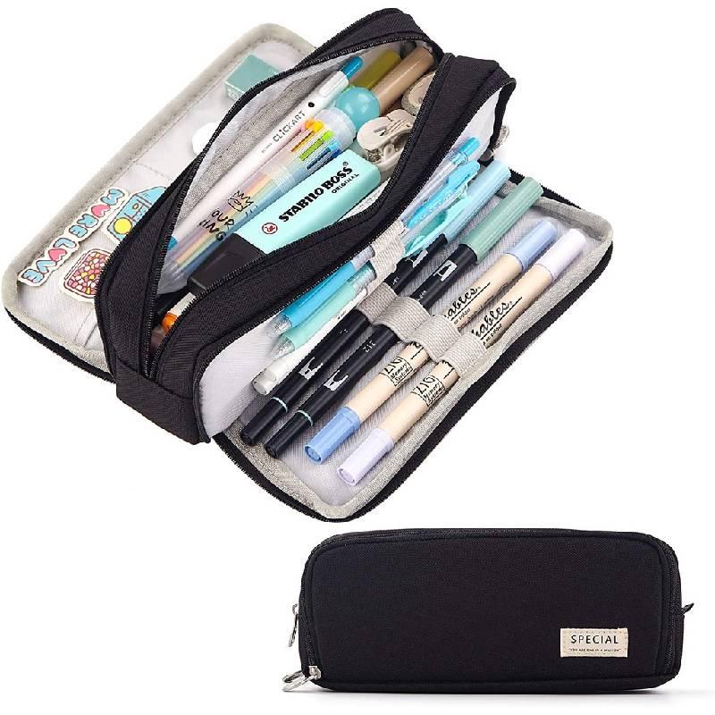 Style Korean Trendy Large Capacity Pencil Case Minimalist Durable Bag Canvas