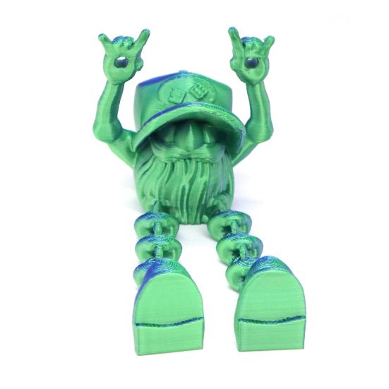 3D Printed Christmas Gnome Ornament Devil Horn Dwarf Figurine Fidget Toy with Movable Joints Articulated Elf Model Decoration