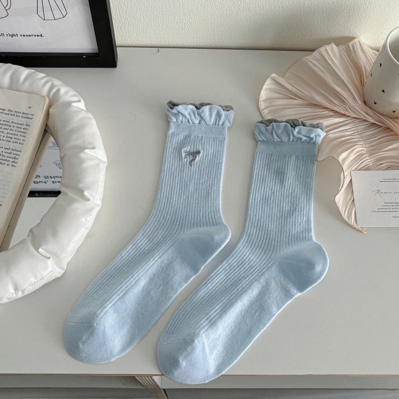 Women's Summer Thin Bow Lace Ballet Wind Tube Cotton Socks