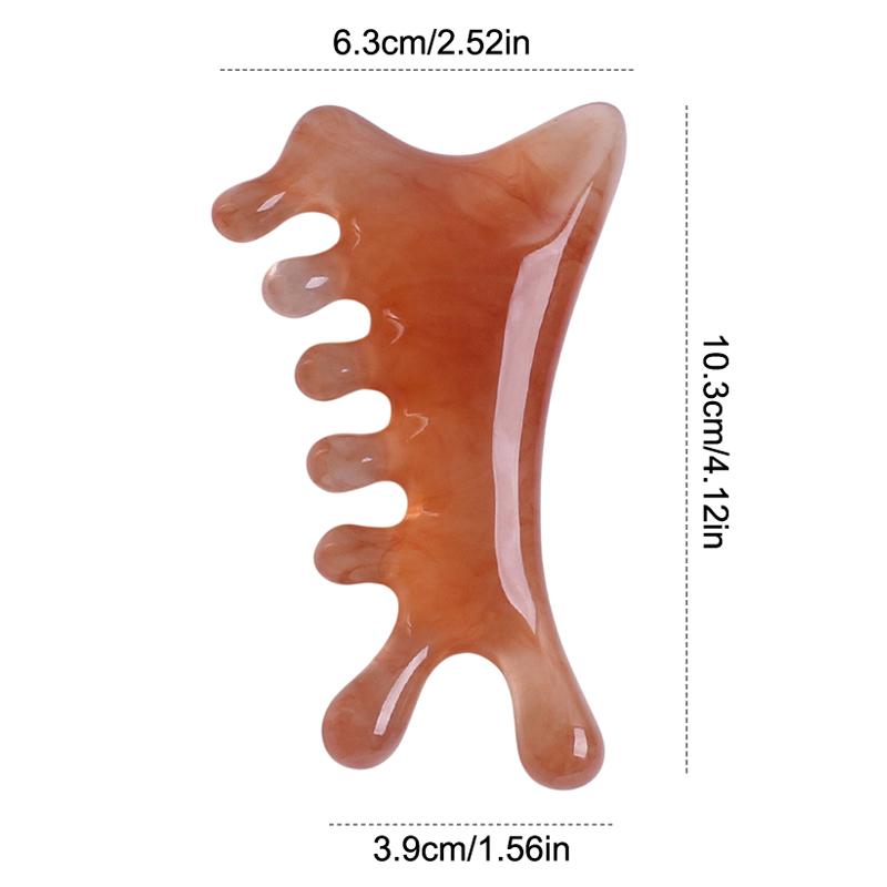 Body Meridian Massage Comb Resin Five Wide Tooth Comb Acupuncture Therapy Blood Circulation Anti-Static Smooth Hair Comb