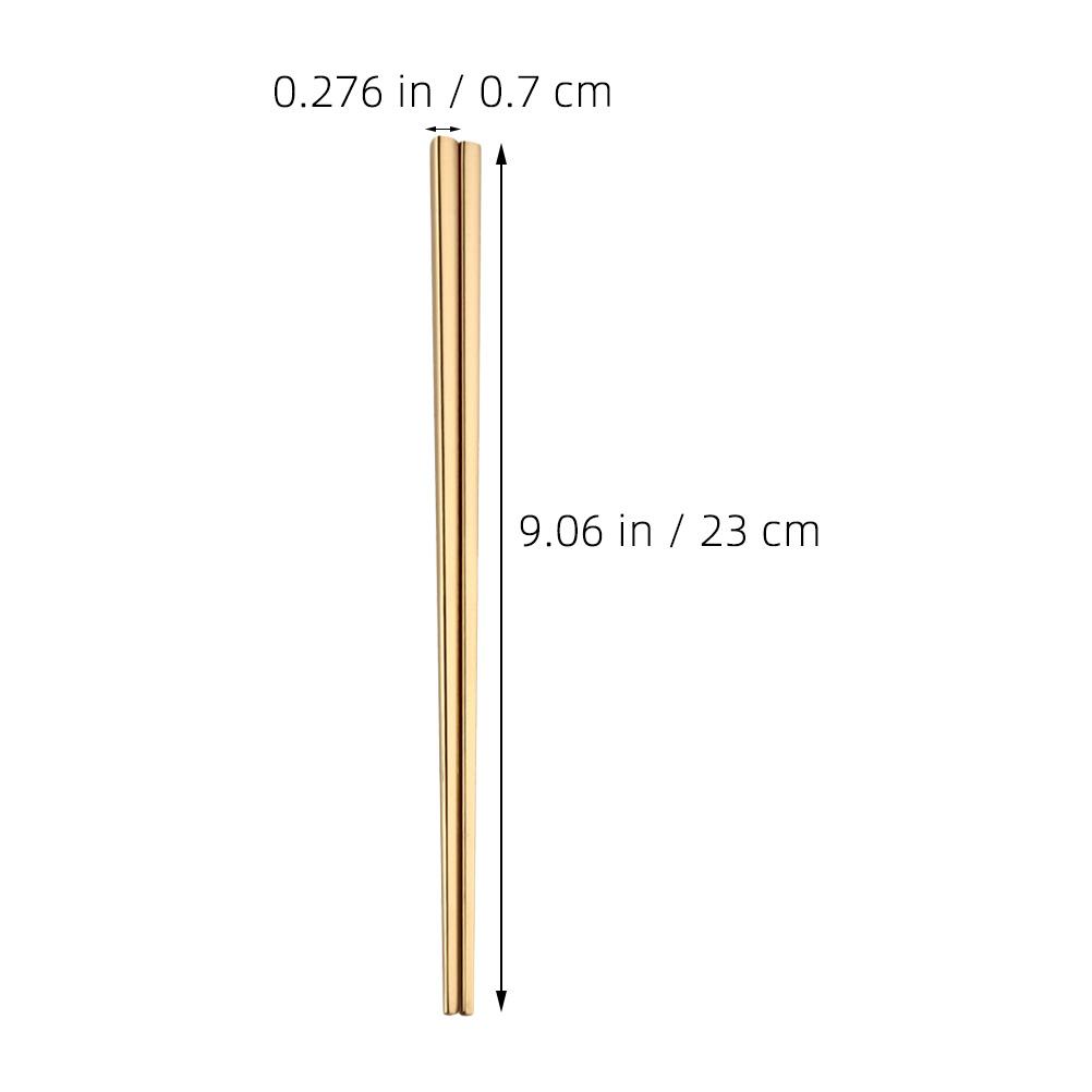 5Pairs Stainless Steel Chopsticks Square Shape 21Cm Perfect Size Reusable Dishwasher Safe Rustproof Kitchen Chopsticks Set