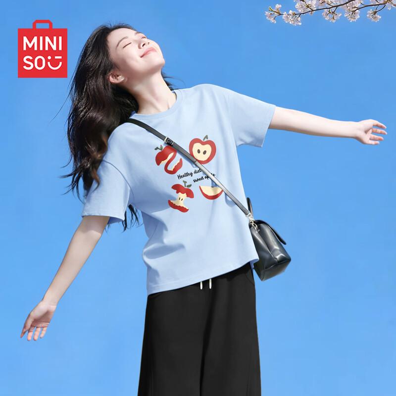 

MINISO Women s Versatile Pure Cotton Short Sleeve T-Shirt M