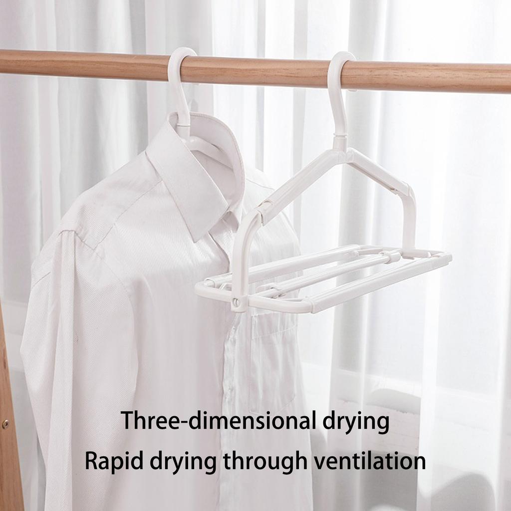 Adjustable Length Foldable Clothes Rack Foldable Laundry Hanger Storage Solution For Towels Pants Home Dorm
