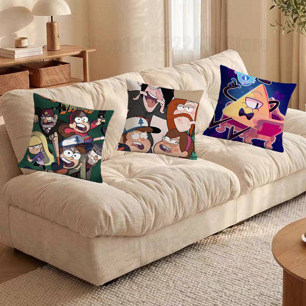 GGravity Süße FFälle Cartoon-Druck Kissenbezug Personalisierter Kissenbezug für Sofa Heimdekoration