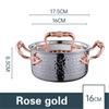 304 Stainless Steel Hammer Printed Golden Hot Pot 16cm Commercial Single Pot One Person and One Pot for Induction Cooker Pots
