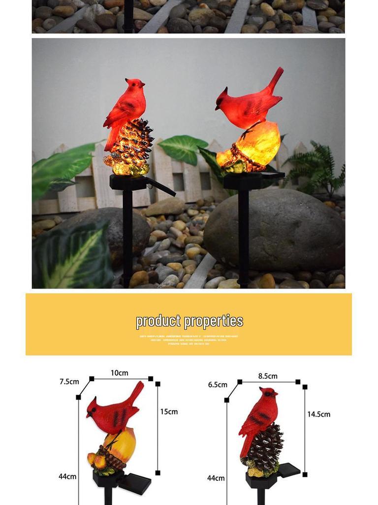Solar LED Flower Bird Lights for Outdoor Courtyard, Balcony, Garden, and Camping with Sensor Activation.