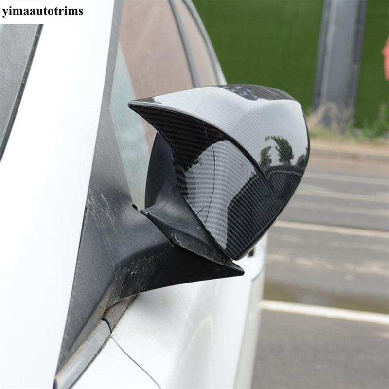 Ox Horn Blade Style Rearview Mirror Cover Trim For Hyundai Elantra Veloster 2011 - 2015 Black / Carbon Fiber Look  Accessories