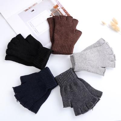 Unisex Half Finger Rękawiczki Zimowe Ciepłe Wełniane Dzianinowe Rękawiczki Bez Palców Kaszmirowe Elastyczne Rękawiczki Do Pisania/Pisania SMS-ów dla Kobiet i Mężczyzn