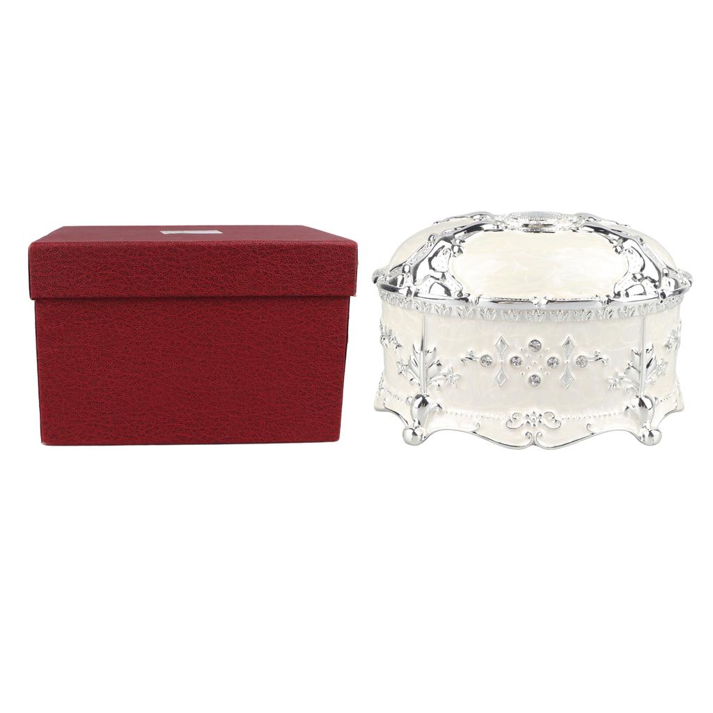 Vintage Jewelry Box Exquisite Elegant Alloy Antique Jewelry Organizer for Rings Earrings Necklaces