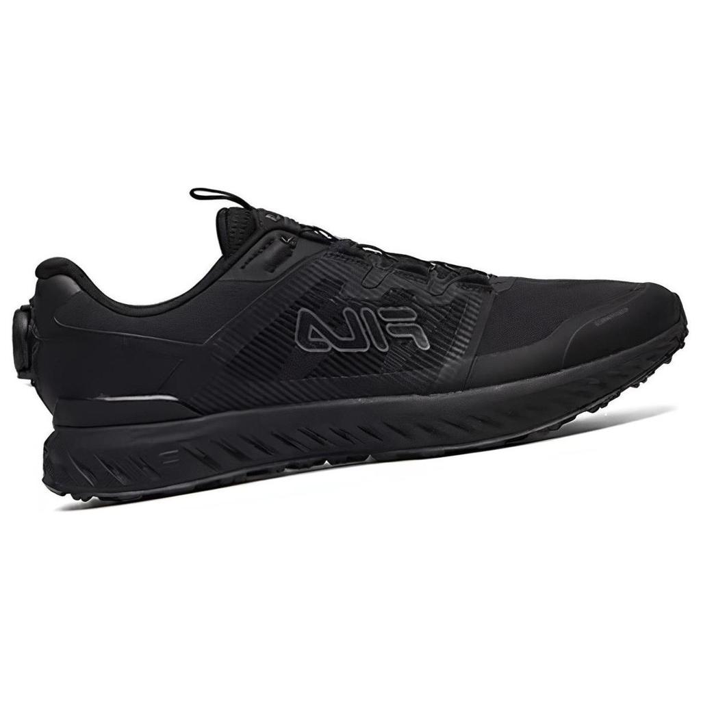 Fila Boa Lock Mesh Fabric Shock Absorption Wear-Resistant Breathable Supportive Low-Top Running Shoes Men Sneaker Black A12M132207FBK