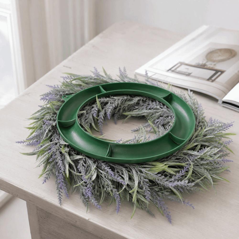 Artificial Plastic Window Wreath Purple Green Leaf Wreath Festive Door Wreath Photography Prop