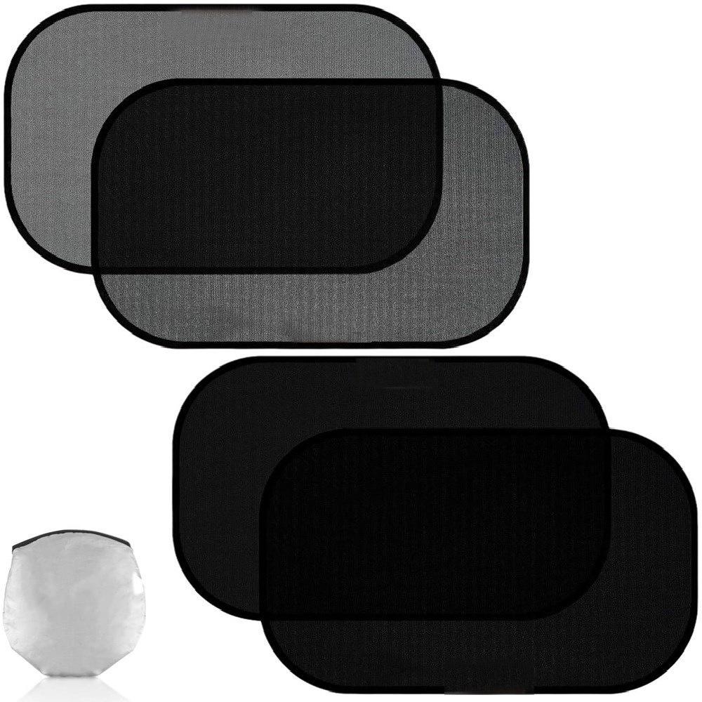 4-Piece PVC Mesh Static Car Sunshade Set for Full Windshield Coverage