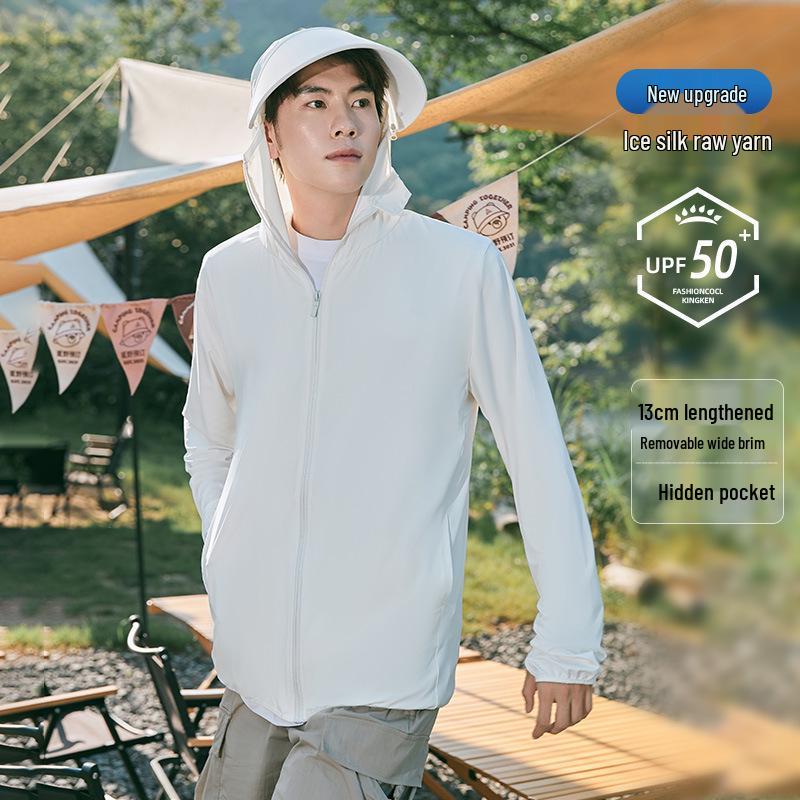 

Унисекс Куртка из ледяного шелка с защитой от солнца - Легкая, Дышащая, для путешествий на открытом воздухе, Велоспорта и Рыбалки XL (Recommended weight 95-115 jin)