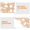4Pcs Carved Wood Onlays Flower Design Solid Wood Applique Decorative Trim for Furniture Molding Corner Elegance Upgrade