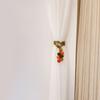 Harvest Curtain Holdback in Polyester with Pumpkin Charms for Window Panels, Door Curtains, and Seasonal Party Displays