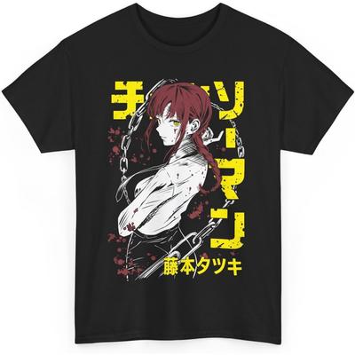 Makima Δαίμονας Αλυσοπρίονο Manga Anime Μπλουζάκι Γραφικό T-Shirt Ανδρικό Vintage Unisex Δώρο Βαμβακερό Power Denji Μαλακό Μπλουζάκι Premium CSM M-1