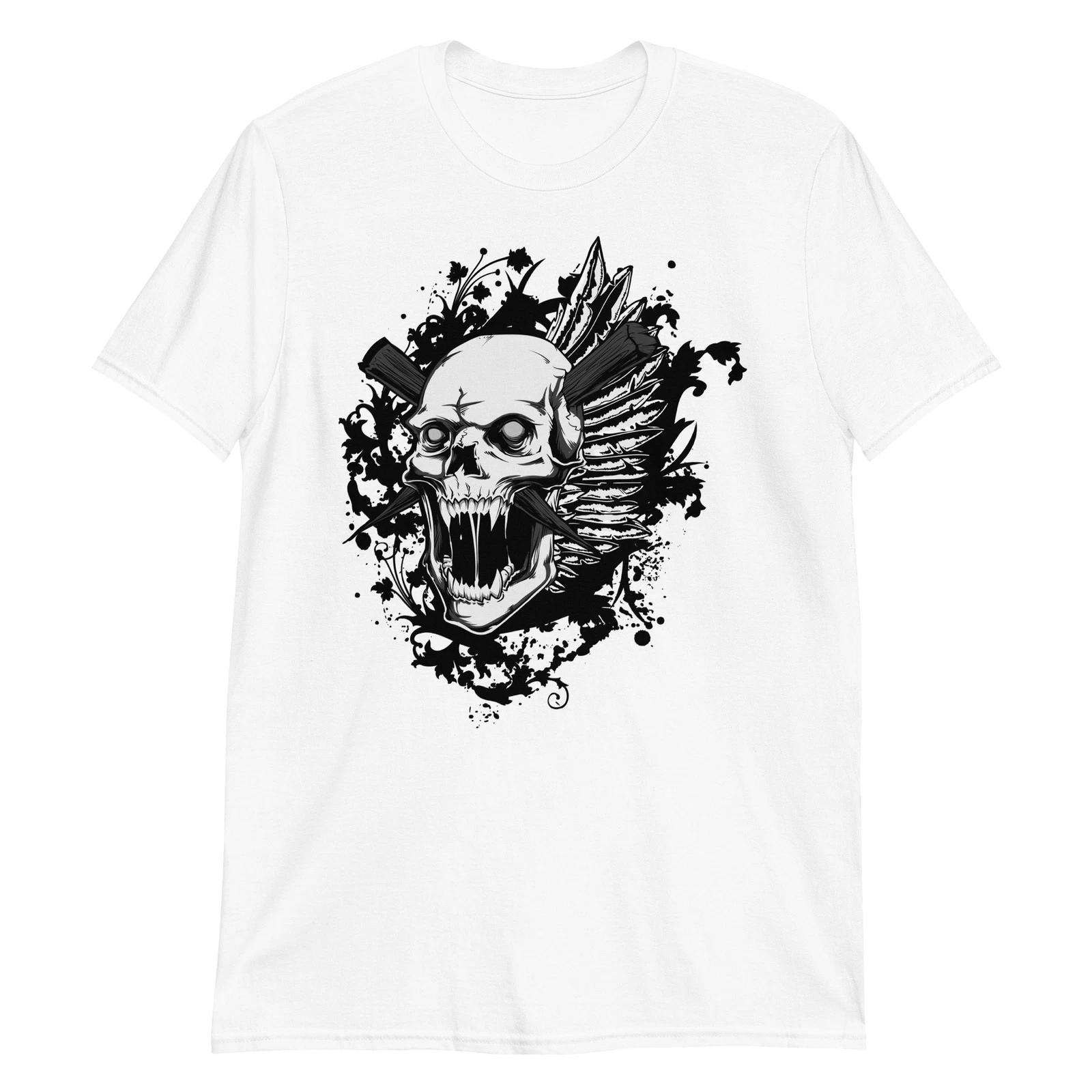 

Gothic Skull Nails Unisex 100% Cotton T-shirt Mens Tees Top Rock Biker Punk Death Metal 2XL